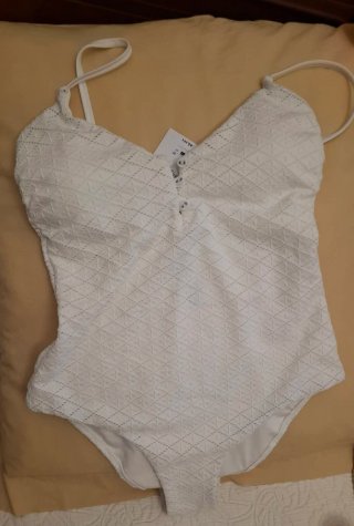 Bañador Blanco Texturizado Talla 40