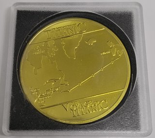 MONEDA CONMEMORATIVA RMS TITANIC 40 MM ORO24K