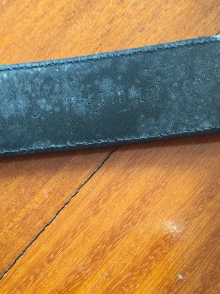 Gilmart-Cinturón de Piel Azul Marino 100cm