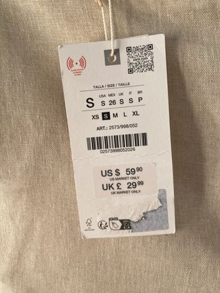Pantalón lino Zara beige