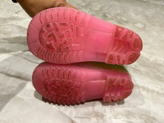 Botas de agua niña rosa y verde. Talla 23