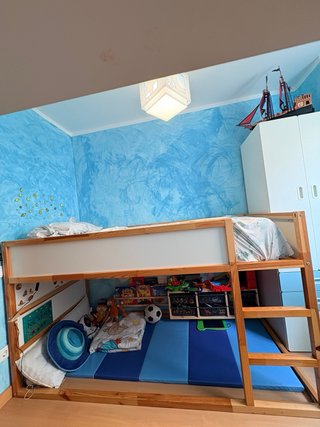 Cama alta KURA Ikea madera