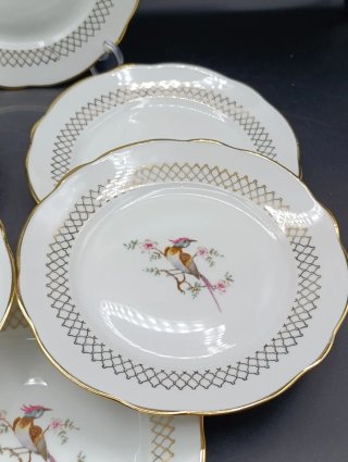 Set platos postre porcelana francesa Sologne