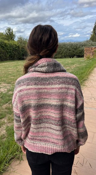 Jersey y Bufanda Brownie Gris y Rosa