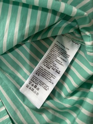 Camisa Tommy Hilfiger Rayas Verdes Talla L