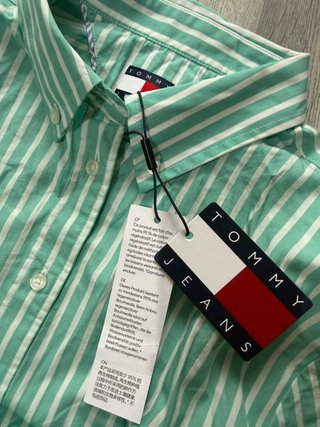 Camisa Tommy Hilfiger Rayas Verdes Talla L