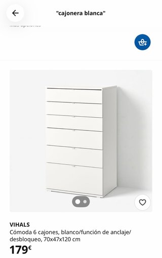 Cómoda IKEA VIHALS 7 Cajones Blanca
