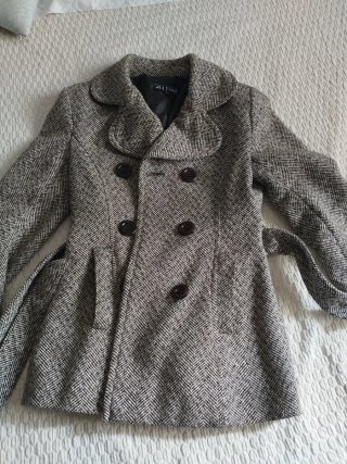 Chaquetón corto estampado pata de gallo