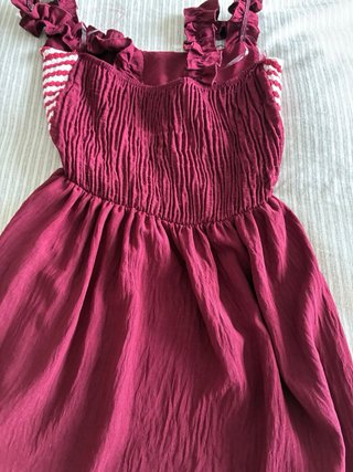 Vestido largo rojo y blanco