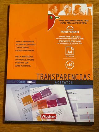 Transparencias A4 para Inyección de Tinta (10 uds)