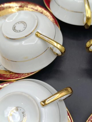 Set tazas café largo porcelana Limoges