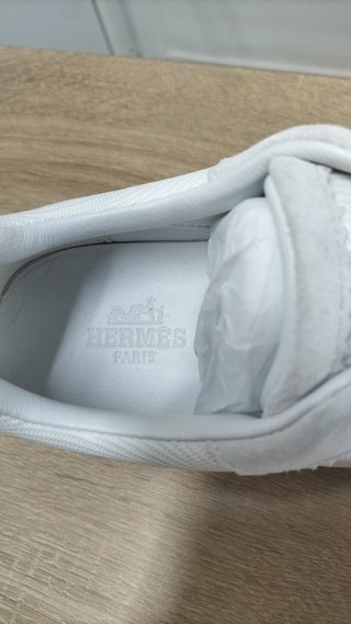 REPLICA zapatillas Hermès Blanco-Gris Talla 38