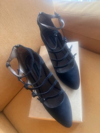 Zapatos de tacón Zara ante negro talla 38