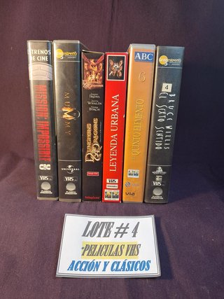LOTE VHS-CINE ACCIÓN Y CLÁSICOS # 4