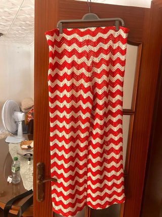 Pantalón de playa crochet zig-zag