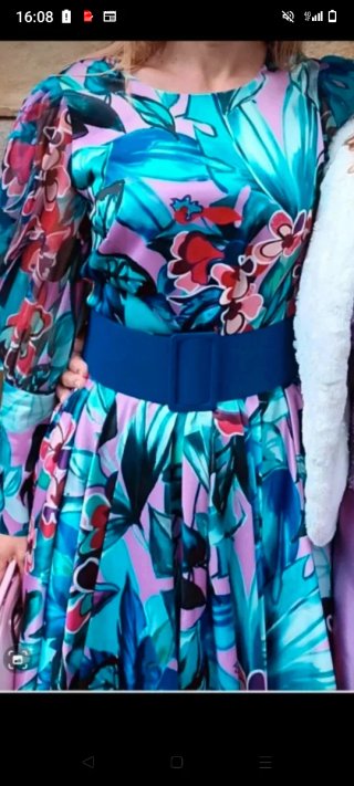 Vestido Hannibal Laguna floral azul