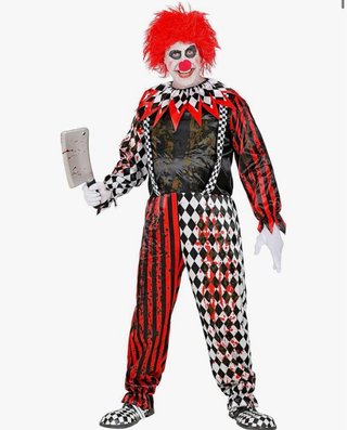 Disfraz Payaso Negro y Rojo Talla Única