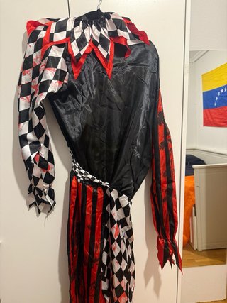 Disfraz Payaso Negro y Rojo Talla Única