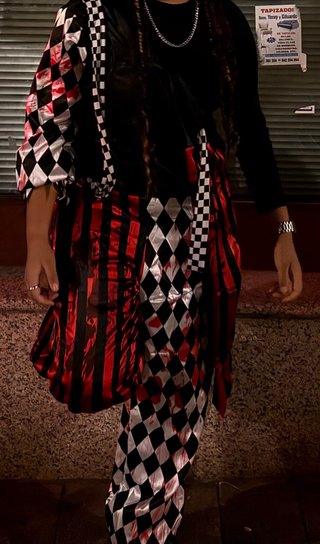 Disfraz Payaso Negro y Rojo Talla Única