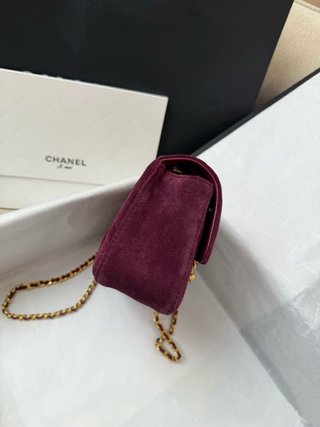 Bolso Mini Flap Chanel Rojo Vino