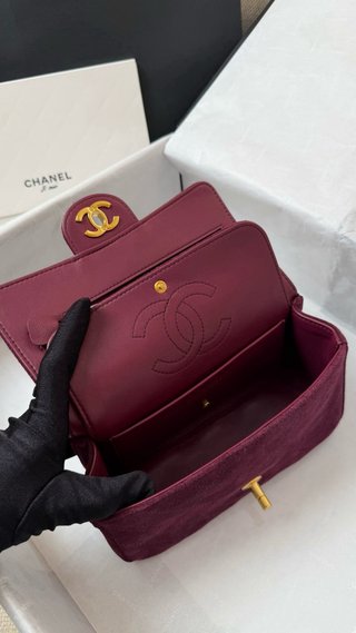 Bolso Mini Flap Chanel Rojo Vino