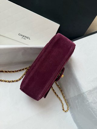 Bolso Mini Flap Chanel Rojo Vino