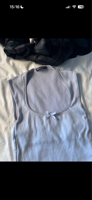 Top Zara Básico Lila Talla S