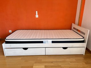 Cama LUFE 90x190 con cajones y colchón
