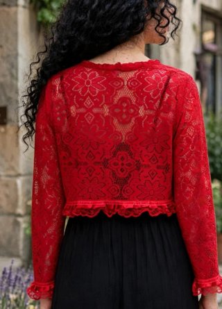 Torera de encaje roja t-M