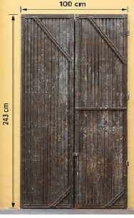 Reja hierro plegable 2 hojas 100x243 cm