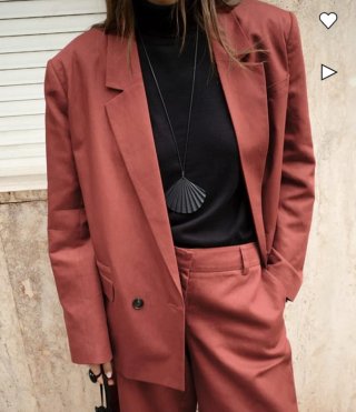 Americana oversize mezcla lino color teja Nakd