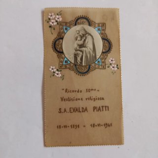 Santino religioso commemorativo 1941