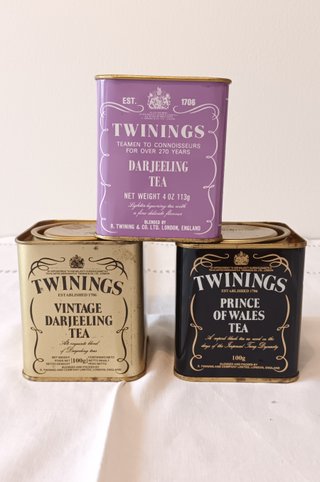 Lotto 3 Scatole Latta Tè TWININGS Vintage