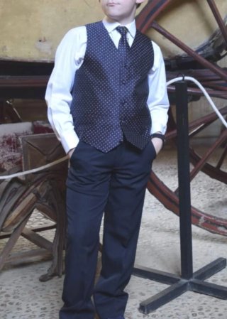 Traje comunión niño salmon y azul. Talla 9-10 años