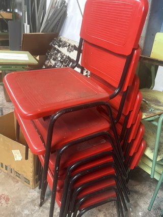 Set de 5 Sillas Plegables Rojas