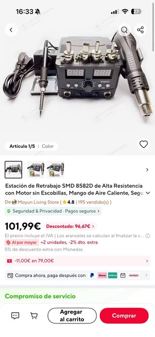 Estación de soldadura con accesorios