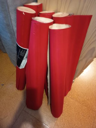 Set de 6 Rollos de Papel Pintado Rojo