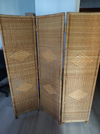Biombo de bambú triple