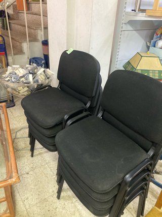 Set de 8 Sillas de Oficina Negras