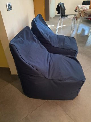 Set di 2 pouf blu