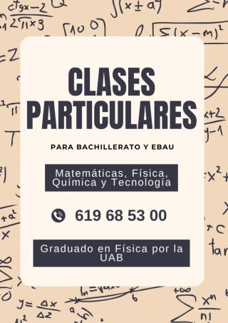 Físico titulado(UAB). Clases ciencias bachillerato