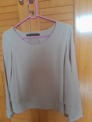 Camisa Zara Basic Beige Talla M