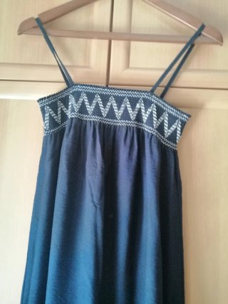 Vestido largo de tirantes azul