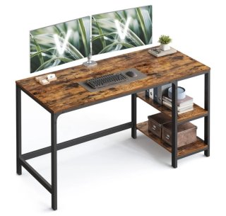 VASAGLE Escritorio Industrial 140 cm con 2 Estante