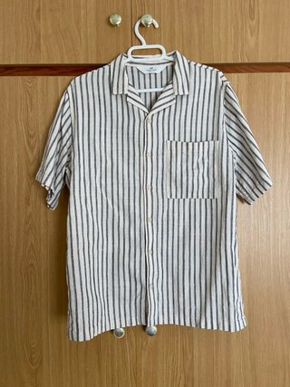 Camisa H&M Lino Rayas Talla M