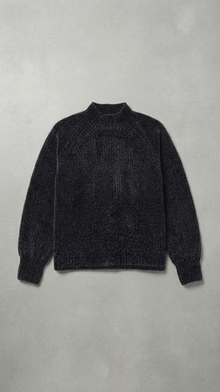 Jersey de chenilla / terciopelo azul oscuro