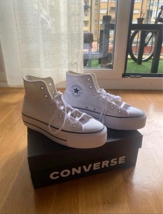 Converse All Star Platform Piel Blancas