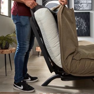 Sofá Cama Kave Home Beige/Negro