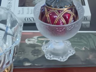 Centro de mesa y copones de cristal