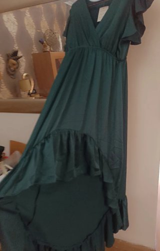 Vestido verde botella elegante